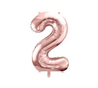 Ballon aluminium chiffre "2" or rose 86 cm