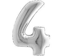 ballon aluminium chiffre 4 102cm argent - grabo 094s-p Gris G