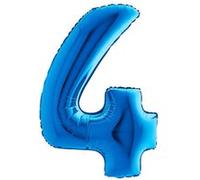 ballon aluminium chiffre 4 102cm bleu - 004b-p