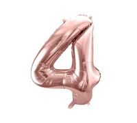 Ballon aluminium chiffre « 4 » or rose 86 cm