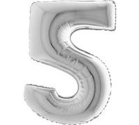 ballon aluminium chiffre 5 102cm argent - grabo 095s-p Gris