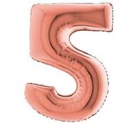 ballon aluminium chiffre 5 102cm or rose - grabo 235rg-p Rose G