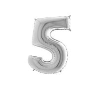 Ballon Aluminium Chiffre 5 Argent 26 66 Cm Grabo Balloons® - Argent argent G