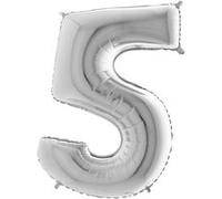 Ballon Aluminium Chiffre 5 Argent 26 66 Cm Grabo Balloons® - Argent argent G