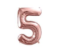 Ballon aluminium chiffre "5" or rose 86 cm