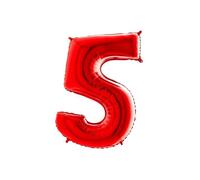BALLON ALUMINIUM CHIFFRE 5 ROUGE 26"" 66 CM GRABO BALLOONS® Rouge