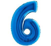 ballon aluminium chiffre 6 102cm bleu - grabo 006b-p Bleu