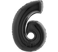 ballon aluminium chiffre 6 102cm noir - 046k-p