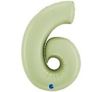 ballon aluminium chiffre 6 102cm vert olive - générique 400600sogr-p