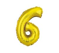 BALLON ALUMINIUM CHIFFRE 6 36CM OR