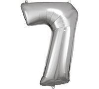 ballon aluminium chiffre 7 88cm argent - amscan 9906292 Gris G