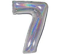 Ballon Aluminium Chiffre 7 Argent Holographique 40 102 Cm Grabo Balloons® - Argent argent G