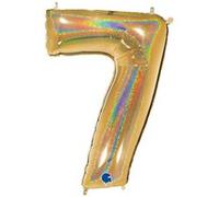 Ballon Aluminium Chiffre 7 Or G5 Holographique 40 102 Cm Grabo Balloons® - Or Jaune G