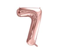 Ballon aluminium chiffre "7" or rose 86 cm