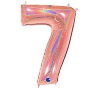 Ballon Aluminium Chiffre 7 Rose Gold Holographique 40 102 Cm Grabo Balloons® - Or rose Rose G