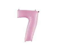 BALLON ALUMINIUM CHIFFRE 7 ROSE PASTEL 26"" 66 CM GRABO BALLOONS® Rose