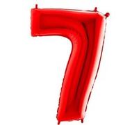 BALLON ALUMINIUM CHIFFRE 7 ROUGE 26"" 66 CM GRABO BALLOONS® Rouge