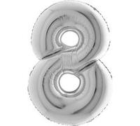 ballon aluminium chiffre 8 102cm argent - grabo 098s-p Gris