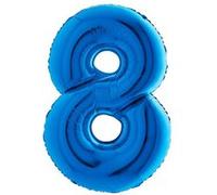 ballon aluminium chiffre 8 102cm bleu - grabo 008b-p Bleu G