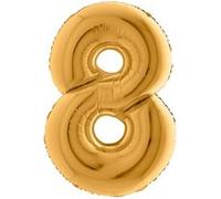ballon aluminium chiffre 8 102cm or - grabo 028g-p Jaune G