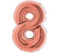 ballon aluminium chiffre 8 102cm or rose - 238rg-p