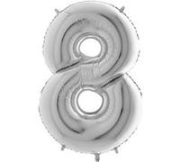 Ballon Aluminium Chiffre 8 Argent 26 66 Cm Grabo Balloons - Argent