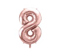 Ballon aluminium chiffre "8" or rose 86 cm