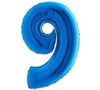 ballon aluminium chiffre 9 102cm bleu - grabo 009b-p Bleu G