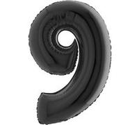 ballon aluminium chiffre 9 102cm noir - grabo 049k-p Noir G