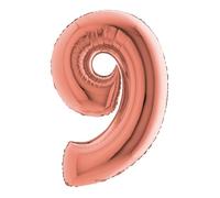 BALLON ALUMINIUM CHIFFRE 9 102CM ROSE GOLD