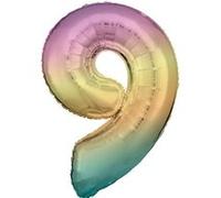 Amscan Number Balloon 9 86 Cm bleu/rose/or