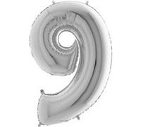Ballon Aluminium Chiffre 9 Argent 26 66 Cm Grabo Balloons - Argent