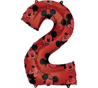 Amscan Ballon aluminium chiffre Mickey 66 cm - Rouge