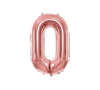 PartyDeco Ballon petit géant en foil Mylar 86 cm Nombre 0 Rose