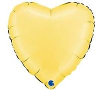 ballon aluminium coeur satin 46cm jaune pastel - générique 180000sbny-p