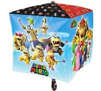 ballon aluminium cube super mario bros 38cm - amscan 3201201 Bleu G