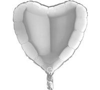 GRABO Ballon Mylar Coeur 18, Couleur Argent, 18009 C