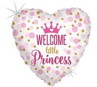 ballon aluminium cur welcome little princess 46cm - grabo 36713gh-p Rose G
