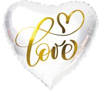 Ballon Aluminium En Forme De Coeur Blanc 'love', White