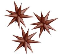 Ballon Aluminium Explosif Étoile, 3 Pièces Ballon Gonflable Étoile Explosion, Ballons Disco des Années 70 et 80 pour Décorations de Fête de Fête d'Anniversaire de Mariage (Café)