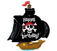 ballon aluminium forme bateau de pirate 117cm - grabo 85484-p Noir G