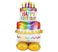 ballon aluminium gâteau anniversaire 68x134cm multicolore - amscan 4244911 Multicolore G