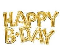 Ballon Aluminium Lettres Happy Birthday Dor? Taille Unique Doré