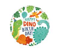 ballon aluminium rond anniversaire dinosaure 43cm - amscan 4066701 Multicolore G