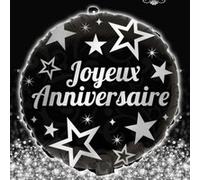 ballon aluminium joyeux anniversaire argent - sud trading cd3046b Gris G