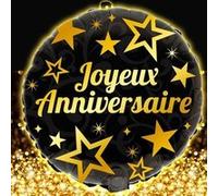 ballon aluminium joyeux anniversaire or - sud trading cd3045 Jaune G