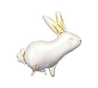 PartyDeco Ballon aluminium lapin blanc et or 70 x 72 cm