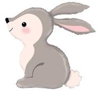 ballon aluminium lapin des bois 68x64cm gris - grabo 35879-p Gris G