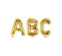 Ballon aluminium - Lettre A - Doré - 35x33 cm - Système de fermeture automatique - Oeillets de suspension