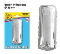 ballon aluminium lettre i 36cm argent - surprisez vous balmli Gris G